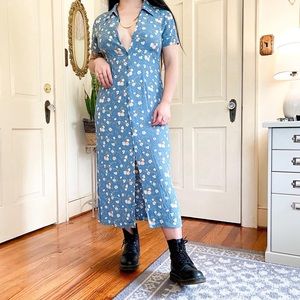 90’s Style Floral Midi dress